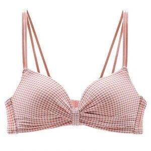 Pink Plaid Wireless Bra